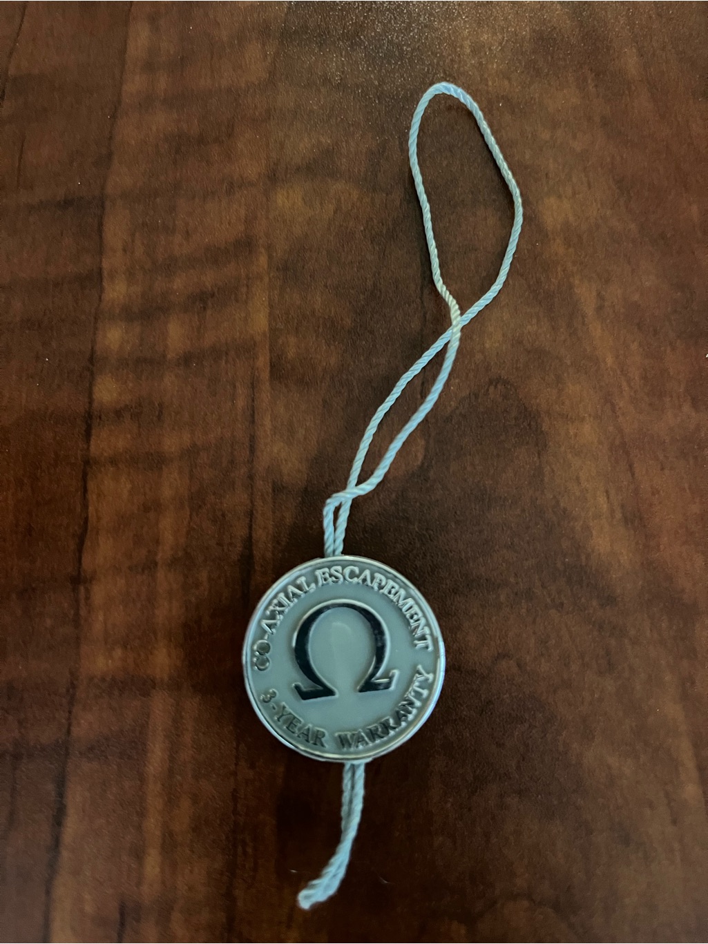 Authentic Omega CoAxial Escapement 3Year Warranty Hang TagDisplay Tag